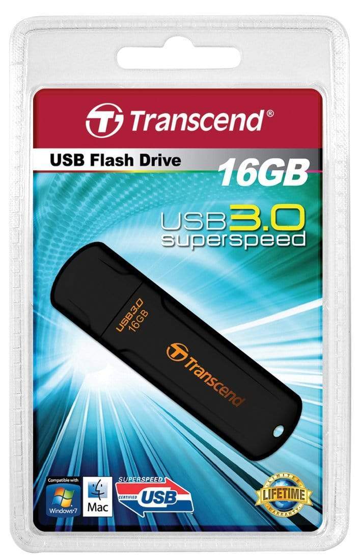 Transcend JetFlash 700 16GB USB 3.2 Gen 1 Type-A Black USB Flash Drive TS16GJF700