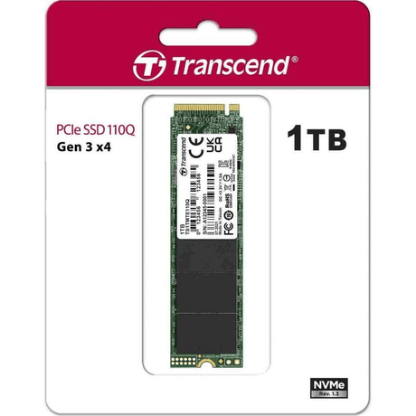 Transcend 110Q M.2 1TB PCIe 3.0 NVMe QLC 3D NAND Internal SSD TS1TMTE110Q