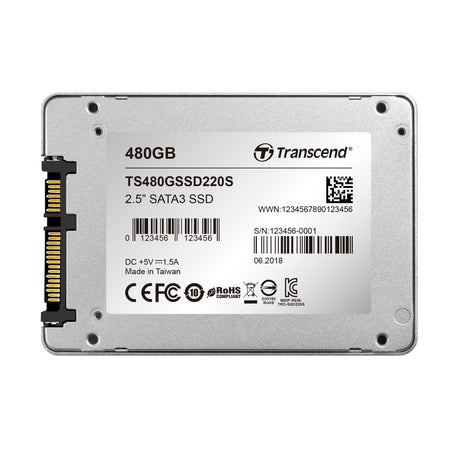 Transcend 220S 2.5-inch 480GB Serial ATA III 3D NAND Internal SSD TS480GSSD220S