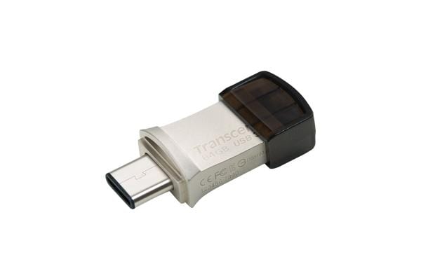 Transcend JetFlash 890 64GB USB 3.2 Gen 1 Type-A / Type-C Black and Silver USB Flash Drive TS64GJF890S