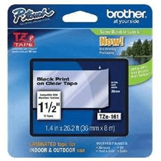 Brother TZe-161 label-making tape Black on transparent