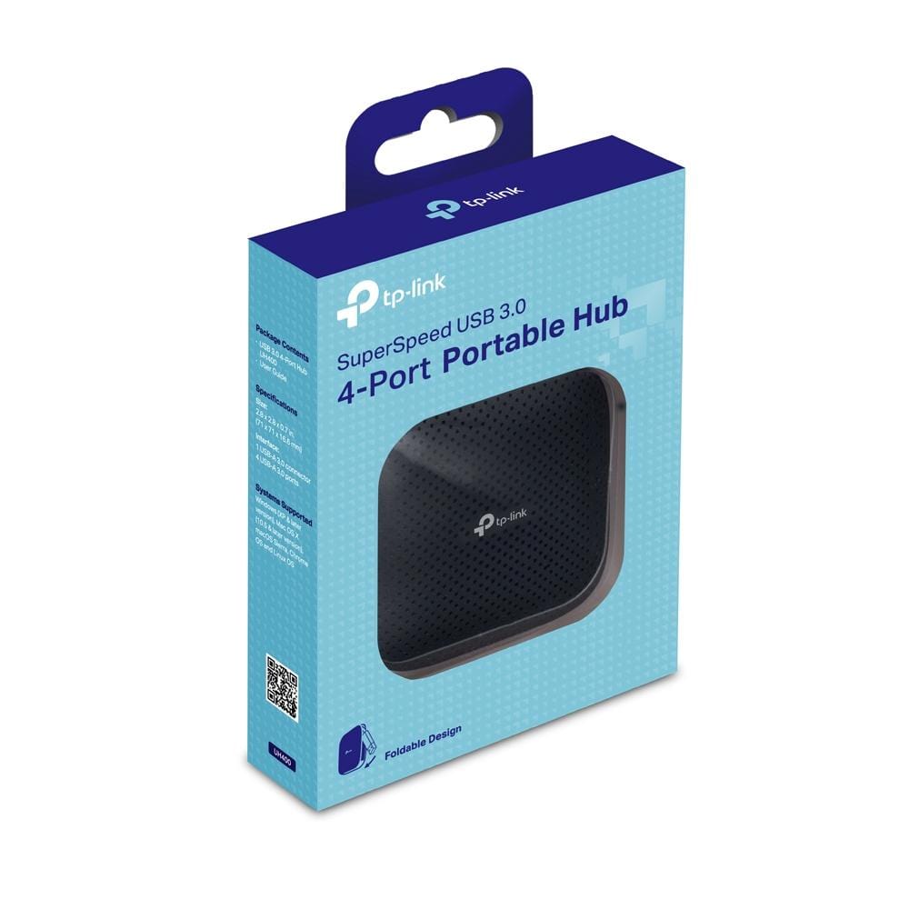 TP-Link UH400 interface hub USB 3.2 Gen 1 (3.1 Gen 1) Type-A 5000 Mbit/s Black