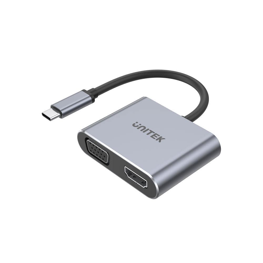 Unitek 4K 60Hz USB-C to HDMI 2.0 and VGA Adapter with MST Dual Monitor V1126A