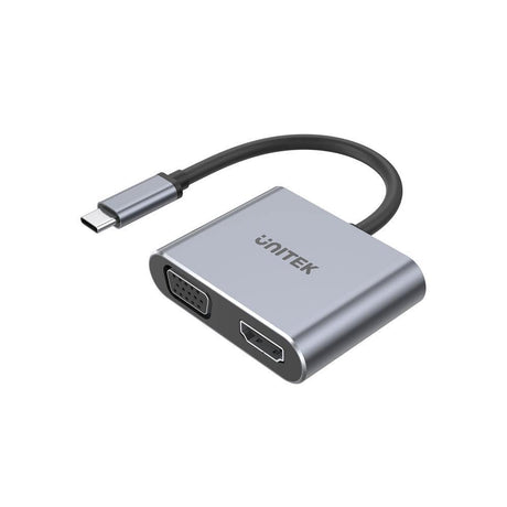 Unitek 4K 60Hz USB-C to HDMI 2.0 and VGA Adapter with MST Dual Monitor V1126A