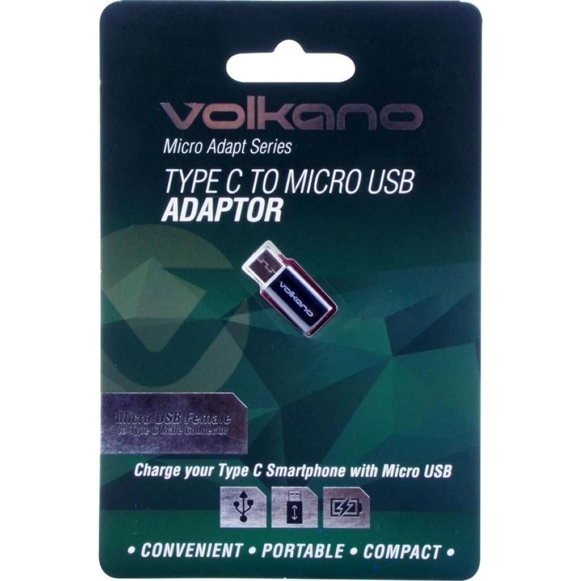 Volkano Micro Adapter Series Type C to Micro USB VK-20037-BK