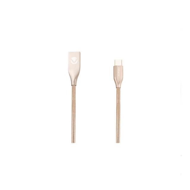 Volkano Iron Series USB Type-A to Type-C Cable Champaign Gold VK-20095-CG