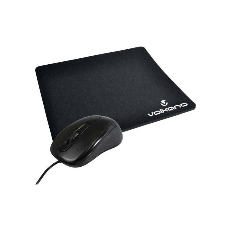 Volkano Slick Series Wired Mouse and Mousepad Combo VK-30025-BK