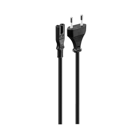 Volkano Presto Series Power Cable 2 Pin Figure 8 to Type-C Euro 1.2m 5a - Black