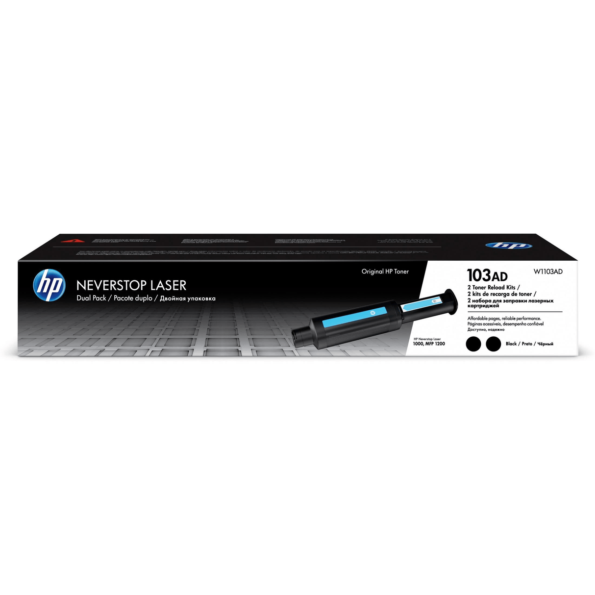 HP 103AD Black Toner Cartridges 2,500 Pages Each Original W1103AD Dual-pack