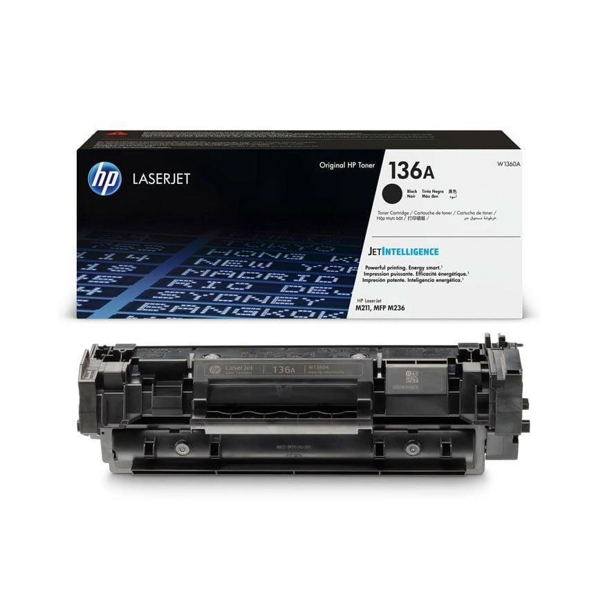 HP 136A Black Toner Cartridge 1,150 Pages Original W1360A Single-pack