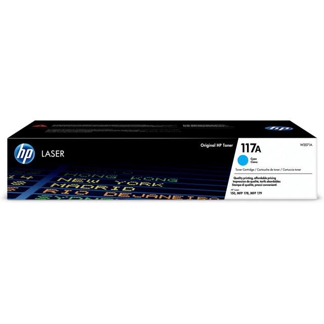 HP 117A Cyan Toner Cartridge 700 Pages Original W2071A Single-pack