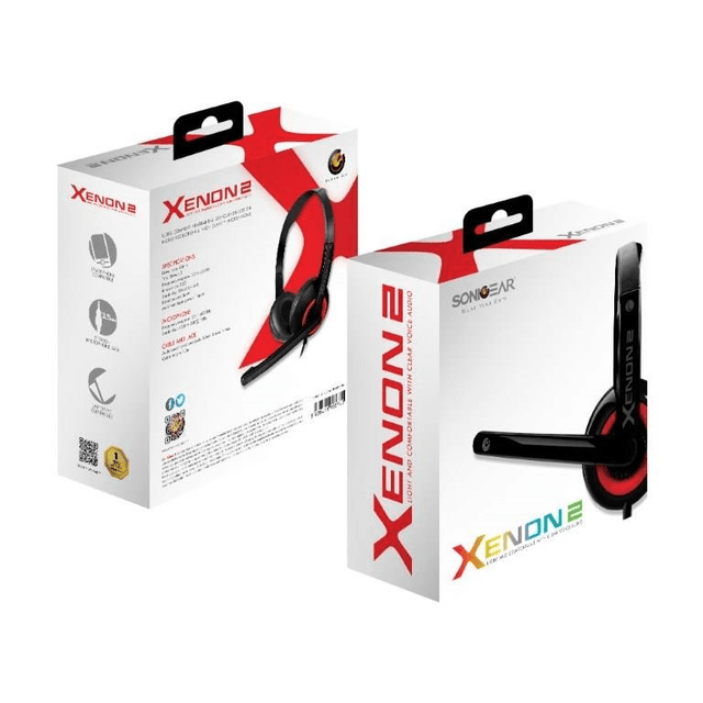 SonicGear Xenon 2 Headset with Microphone Festive Red XENON2BRED