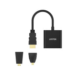 Unitek HDMI to VGA Adapter with 3.5mm for Stereo Audio plus Mini and Micro HDMI Adapter Y-6355