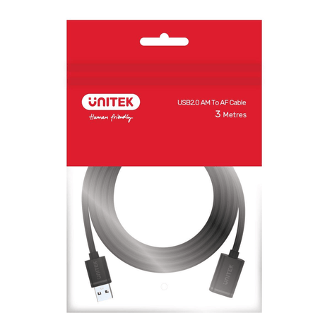 Unitek 50cm USB 2.0 Extension Cable Y-C447GBK