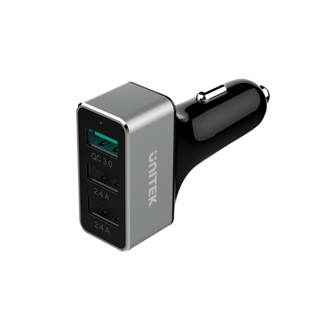 Unitek 42W 3-Port USB Aluminium Smart Car Charger (with QC3.0) Y-P530C