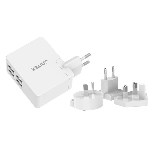 Unitek 24W 4-Port USB Universal Travel Wall Charger Y-PW10001